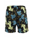 Short Floral Estampado Calção elastano P M G Gg Verão Preto azul